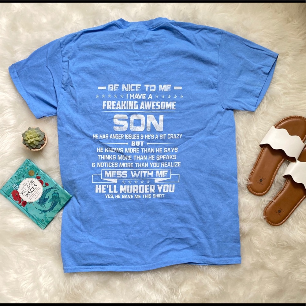 Blue Gildan Son Graphic T